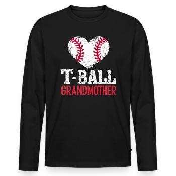 Journée des grands-parents de grand-mère de baseball - T-shirt manches longues Premium bio Homme - noir - Devant - Nico (187cm)