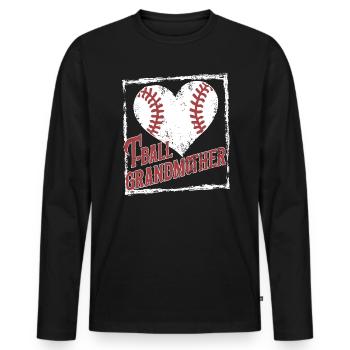 Journée des grands-parents de grand-mère de baseball - T-shirt manches longues Premium bio Homme - noir - Devant - Nico (187cm)