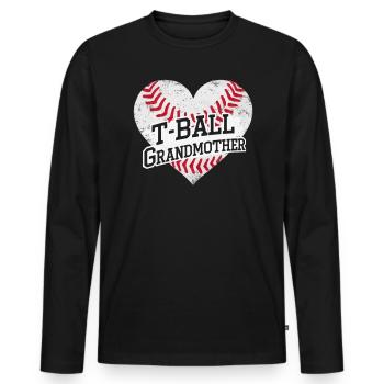 Journée des grands-parents de grand-mère de baseball - T-shirt manches longues Premium bio Homme - noir - Devant - Nico (187cm)
