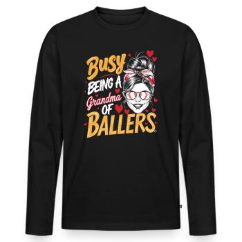 Baseball Grandma Grandmother Grandparents Day - Men's Premium Organic Long Sleeve Shirt - black - Front - Nico (187cm)