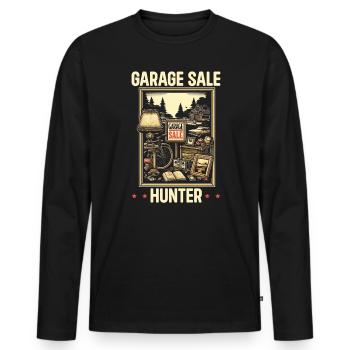Garage Sale Saying Shopping Thrifter Thrifting - Men's Premium Organic Long Sleeve Shirt - black - Front - Nico (187cm)