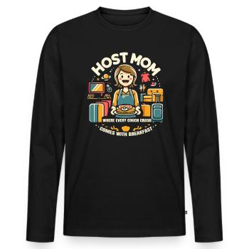 Host Mom Exchange Student Host Family Host Parent - Men's Premium Organic Long Sleeve Shirt - black - Front - Nico (187cm)