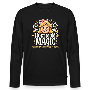 Host Mom Exchange Student Host Family Host Parent - Men's Premium Organic Long Sleeve Shirt - black - Front - Nico (187cm)