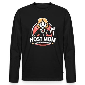 Host Mom Exchange Student Host Family Host Parent - Men's Premium Organic Long Sleeve Shirt - black - Front - Nico (187cm)