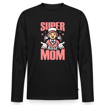 Host Mom Exchange Student Host Family Host Parent - Men's Premium Organic Long Sleeve Shirt - black - Front - Nico (187cm)