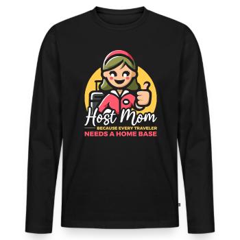 Host Mom Exchange Student Host Family Host Parent - Men's Premium Organic Long Sleeve Shirt - black - Front - Nico (187cm)