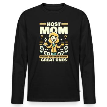 Host Mom Exchange Student Host Family Host Parent - Men's Premium Organic Long Sleeve Shirt - black - Front - Nico (187cm)