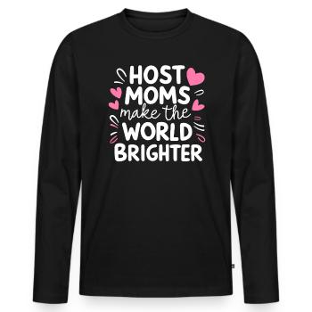 Host Mom Exchange Student Host Family Host Parent - Men's Premium Organic Long Sleeve Shirt - black - Front - Nico (187cm)