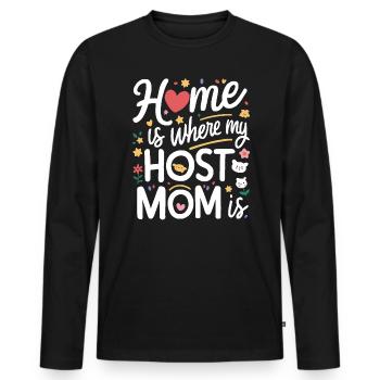 Host Mom Exchange Student Host Family Host Parent - Men's Premium Organic Long Sleeve Shirt - black - Front - Nico (187cm)