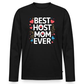 Host Mom Exchange Student Host Family Host Parent - Men's Premium Organic Long Sleeve Shirt - black - Front - Nico (187cm)