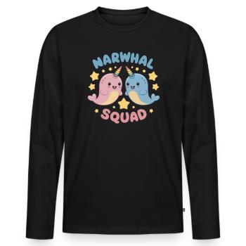 Amoureux du narval Licorne de l’animal marin Narval - T-shirt manches longues Premium bio Homme - noir - Devant - Nico (187cm)