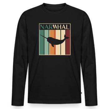 Amoureux du narval Licorne de l’animal marin Narval - T-shirt manches longues Premium bio Homme - noir - Devant - Nico (187cm)
