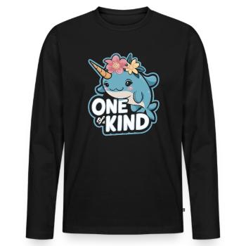 Amoureux du narval Licorne de l’animal marin Narval - T-shirt manches longues Premium bio Homme - noir - Devant - Nico (187cm)