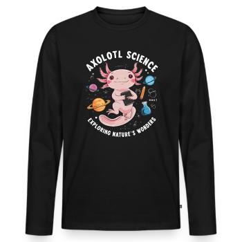 Axolotl Science Teacher Mexican Salamander - Men's Premium Organic Long Sleeve Shirt - black - Front - Nico (187cm)