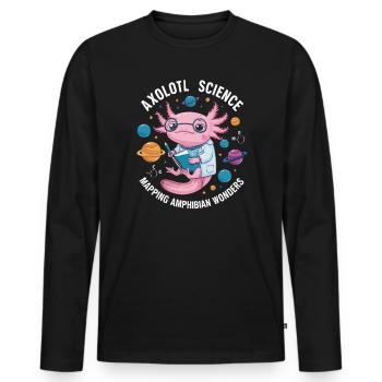 Axolotl Science Teacher Mexican Salamander - Men's Premium Organic Long Sleeve Shirt - black - Front - Nico (187cm)