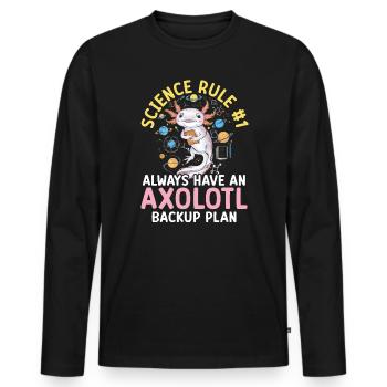 Axolotl Science Teacher Mexican Salamander - Men's Premium Organic Long Sleeve Shirt - black - Front - Nico (187cm)