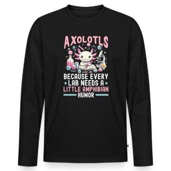 Axolotl Science Teacher Mexican Salamander - Men's Premium Organic Long Sleeve Shirt - black - Front - Nico (187cm)