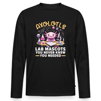 Axolotl Science Teacher Mexican Salamander - Men's Premium Organic Long Sleeve Shirt - black - Front - Nico (187cm)
