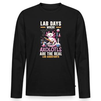 Axolotl Science Teacher Mexican Salamander - Men's Premium Organic Long Sleeve Shirt - black - Front - Nico (187cm)