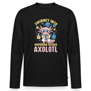 Axolotl Science Teacher Mexican Salamander - Men's Premium Organic Long Sleeve Shirt - black - Front - Nico (187cm)