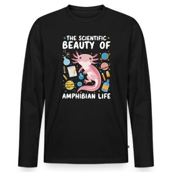 Axolotl Science Teacher Mexican Salamander - Men's Premium Organic Long Sleeve Shirt - black - Front - Nico (187cm)