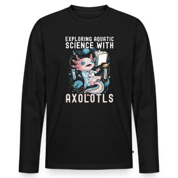 Axolotl Science Teacher Mexican Salamander - Men's Premium Organic Long Sleeve Shirt - black - Front - Nico (187cm)