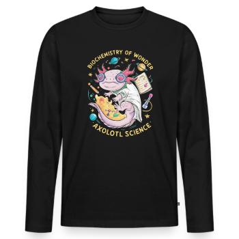 Axolotl Science Teacher Mexican Salamander - Men's Premium Organic Long Sleeve Shirt - black - Front - Nico (187cm)