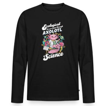 Professeur de sciences axolotl Salamandre mexicaine - T-shirt manches longues Premium bio Homme - noir - Devant - Nico (187cm)