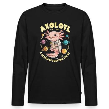 Axolotl Naturwissenschaftslehrer Mexikanischer Salamander - Männer Premium Bio Langarmshirt - Schwarz - Vorne - Nico (187cm)