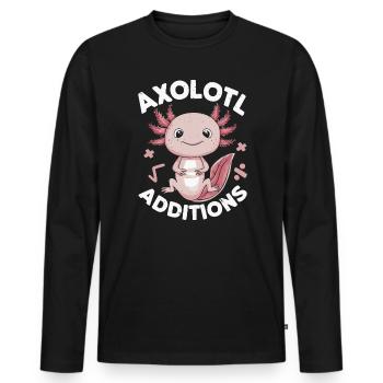 Axolotl Math Teacher Mexican Salamander Amphibian - Men's Premium Organic Long Sleeve Shirt - black - Front - Nico (187cm)