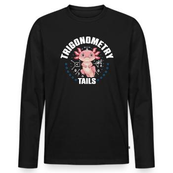 Axolotl Math Teacher Mexican Salamander Amphibian - Men's Premium Organic Long Sleeve Shirt - black - Front - Nico (187cm)