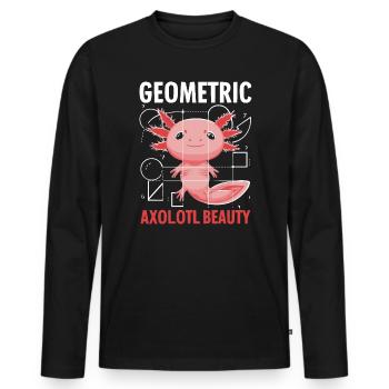Axolotl Professeur de mathématiques Salamandre mexicaine Amphibien - T-shirt manches longues Premium bio Homme - noir - Devant - Nico (187cm)