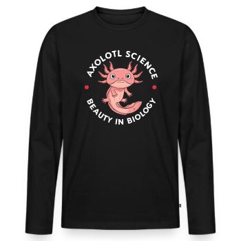 Professeur de sciences axolotl Salamandre mexicaine - T-shirt manches longues Premium bio Homme - noir - Devant - Nico (187cm)