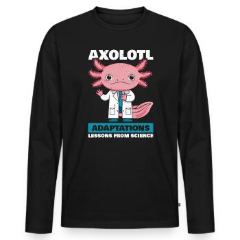 Axolotl Science Teacher Mexican Salamander - Men's Premium Organic Long Sleeve Shirt - black - Front - Nico (187cm)
