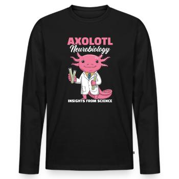 Axolotl Science Teacher Mexican Salamander - Men's Premium Organic Long Sleeve Shirt - black - Front - Nico (187cm)
