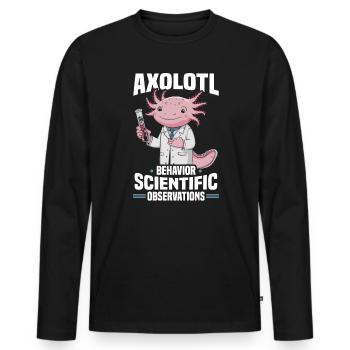 Axolotl Science Teacher Mexican Salamander - Men's Premium Organic Long Sleeve Shirt - black - Front - Nico (187cm)