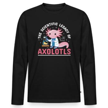 Axolotl Lehrer für Naturwissenschaften Mexikanischer Salamander - Männer Premium Bio Langarmshirt - Schwarz - Vorne - Nico (187cm)