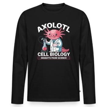 Axolotl Science Teacher Mexican Salamander - Men's Premium Organic Long Sleeve Shirt - black - Front - Nico (187cm)