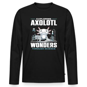 Axolotl Science Teacher Mexican Salamander - Men's Premium Organic Long Sleeve Shirt - black - Front - Nico (187cm)