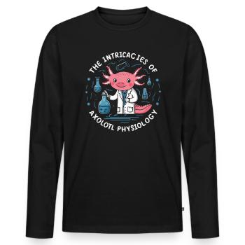 Axolotl Professeur de sciences Salamandre mexicaine - T-shirt manches longues Premium bio Homme - noir - Devant - Nico (187cm)