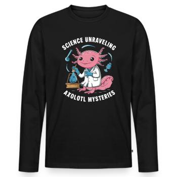 Axolotl Professeur de sciences Salamandre mexicaine - T-shirt manches longues Premium bio Homme - noir - Devant - Nico (187cm)