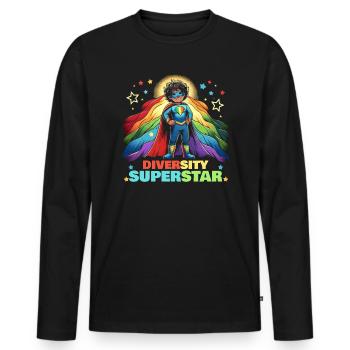 AuDHD Autisme TDAH Spectre autistique Neurodiversité - T-shirt manches longues Premium bio Homme - noir - Devant - Nico (187cm)