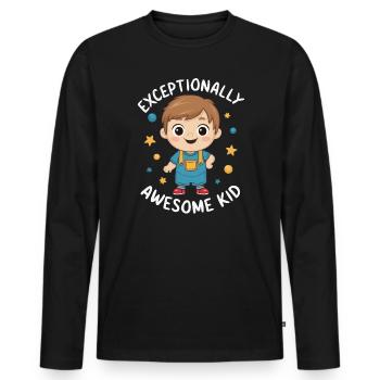 AuDHD Autismus ADHS Autistisches Spektrum Neurodiversität - Männer Premium Bio Langarmshirt - Schwarz - Vorne - Nico (187cm)