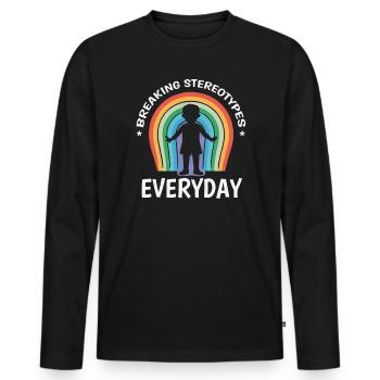 AuDHD Autismus ADHS Autistisches Spektrum Neurodiversität - Männer Premium Bio Langarmshirt - Schwarz - Vorne - Nico (187cm)