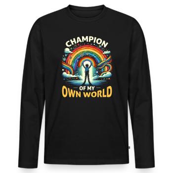 AuDHD Autismus ADHS Autistisches Spektrum Neurodiversität - Männer Premium Bio Langarmshirt - Schwarz - Vorne - Nico (187cm)