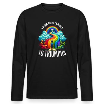 AuDHD Autismus ADHS Autistisches Spektrum Neurodiversität - Männer Premium Bio Langarmshirt - Schwarz - Vorne - Nico (187cm)