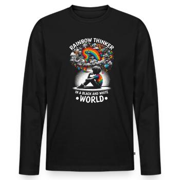 AuDHD Autismus ADHS Autistisches Spektrum Neurodiversität - Männer Premium Bio Langarmshirt - Schwarz - Vorne - Nico (187cm)