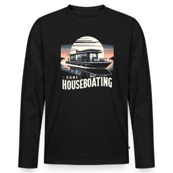 Hausbootbesitzer Seeanker Hausboot Bootfahren - Männer Premium Bio Langarmshirt - Schwarz - Vorne - Nico (187cm)