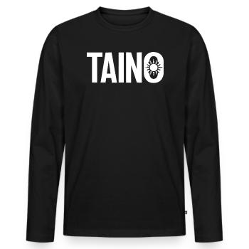 Taino Indian Puerto Rico Boricua Puerto Rican - Men's Premium Organic Long Sleeve Shirt - black - Front - Nico (187cm)
