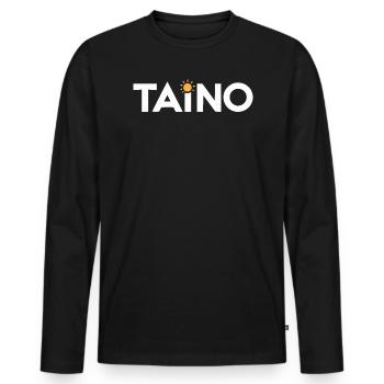 Taino Indian Puerto Rico Boricua Puerto Rican - Men's Premium Organic Long Sleeve Shirt - black - Front - Nico (187cm)